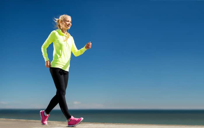 Woman in exercise clothes walking for exercise